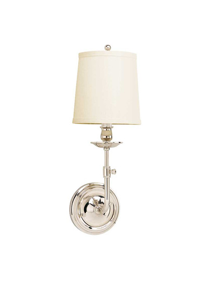 Logan 1-Light Wall Sconce in Polished Nickel.